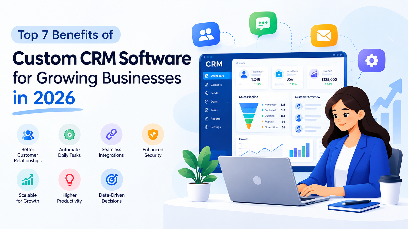 Top 7 Benefits of Custom CRM Software for Growing Businesses in 2026