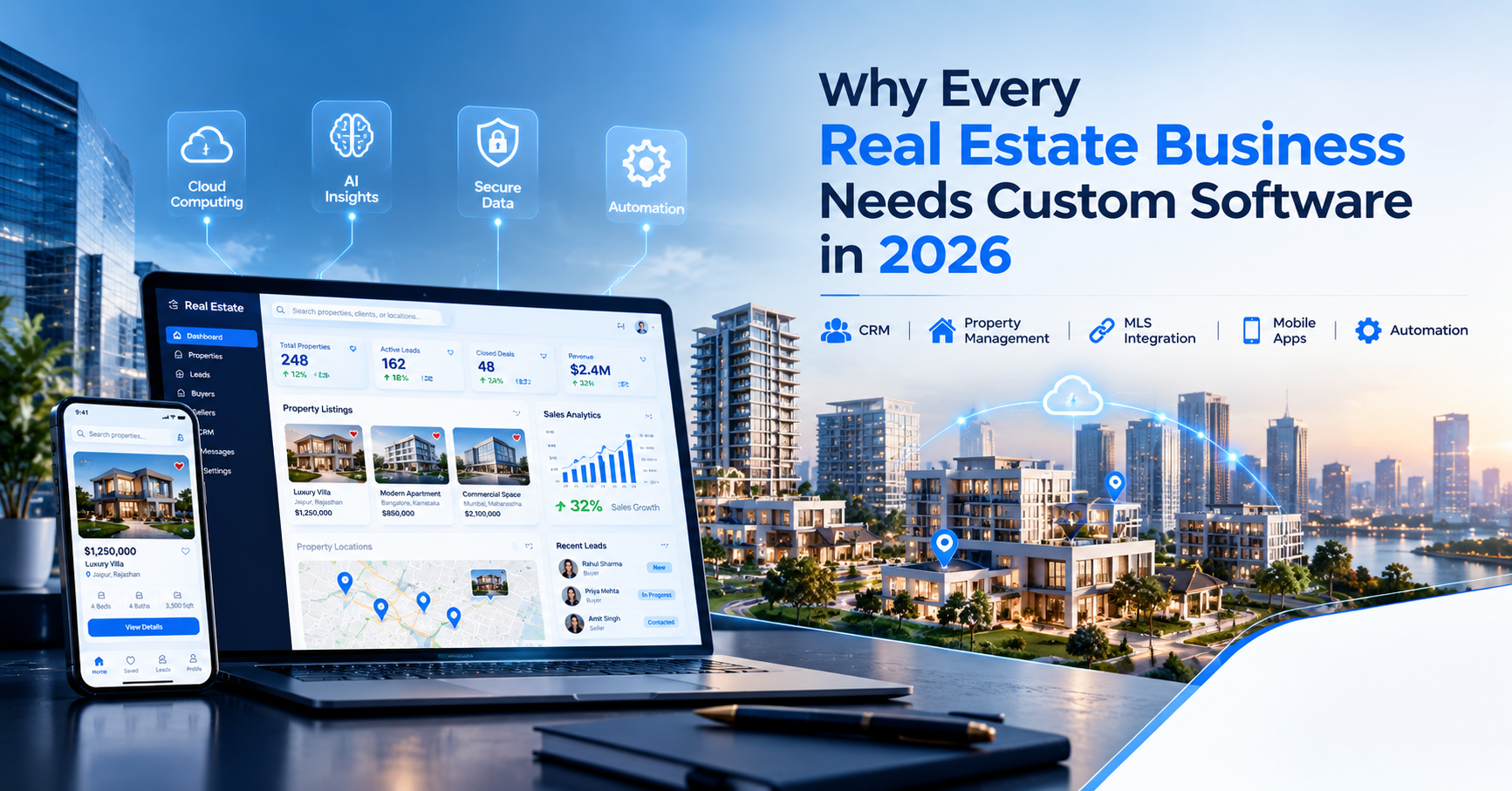 Real Estate Software Company in Jaipur – Custom CRM, Property Management & Mobile App Solutions